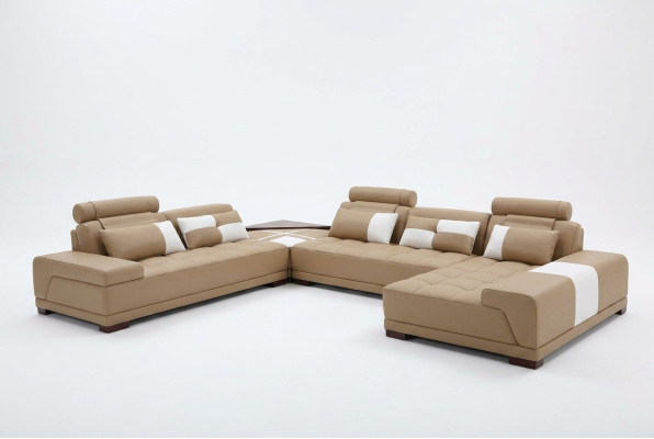 Ecksofa Ledersofa Polster Wohnlandschaft Couch Sofa Eckgarnitur UForm