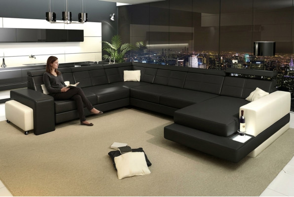 Designer Garnitur Eckgarnitur Wohnlandschaft U-Form Couch Ecksofa Polster