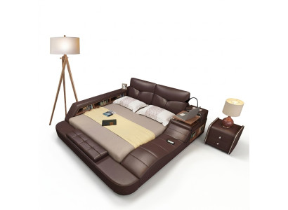 Luxus Leder Design Polster Betten Doppel Modernes Bett Deko Ehe Exclusiv