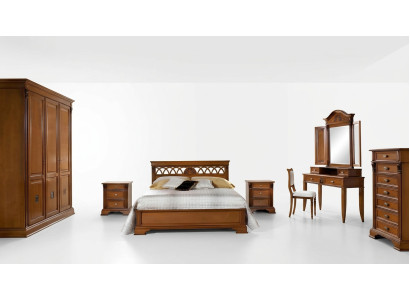 Luxus Schlafzimmer Set 8tlg. Bett + 2x Nachttisch +Schminktisch Designer Möbel Massivholz