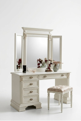 Schminktisch Spiegel Hocker Komplett Set Kommode Schlafzimmer Neu 3tlg. Konsole