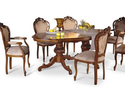 Esstisch Garnitur Tisch 6x Stühle Stuhl Esszimmer Garnitur Gruppe Massivholz 7tlg neu