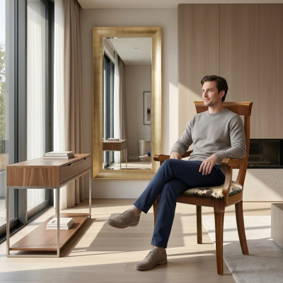 Stuhl Braun Design Wohnzimmer Holz Esszimmer Stühle Polster mit Armlehne