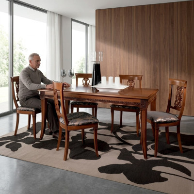 Esstisch Tisch Gruppe Esszimmer Wohnzimmer Holz Rokoko Barock Italien Möbel