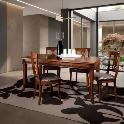 Esstisch Tisch Gruppe Esszimmer Wohnzimmer Holz Rokoko Barock Italien Möbel