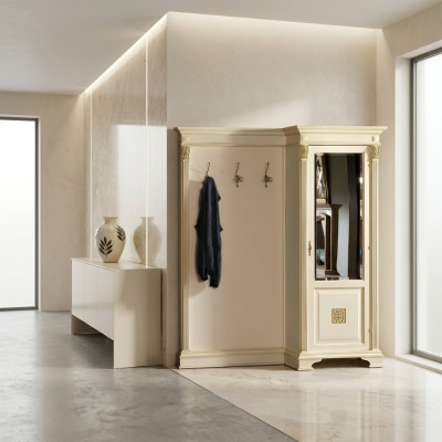 Garderobe Set mit Spiegel Wandregal Haken Schrank Kleiderständer Flur Garderoben