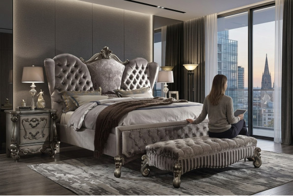 Bett Polsterbett Luxus Doppel Schlafzimmer Designbett Betten Holz