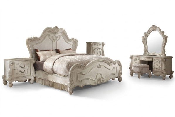 Klassisches Bett Doppelbett 2x Nachttische Holz Design Betten Neu 3 tlg.