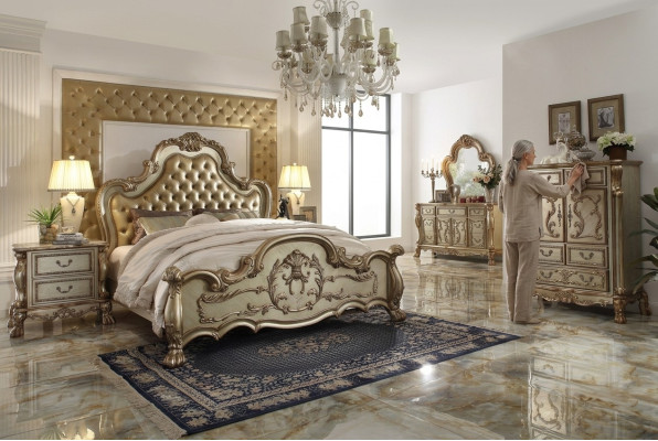 Bett 2x Nachttisch 3 tlg. Schlafzimmer Set Designer Luxus Betten Chesterfield