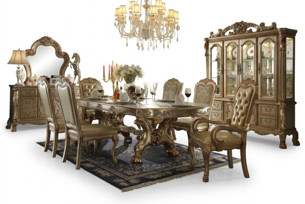 Königlicher Esstisch Designer Chesterfield 6x Stühle Komplette Garnitur 7tlg. Set