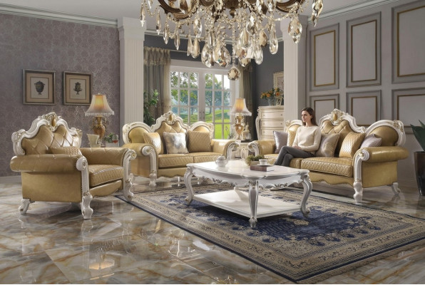 Klassische Sofa Garnitur 3+2+1 Sitzer Ledersofa Couch Leder 3tlg. Set