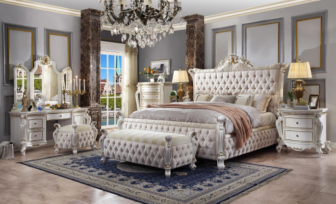 Chesterfield Bett Gepolsterte Betten Schlafzimmer Dekorative Ehebett Betten