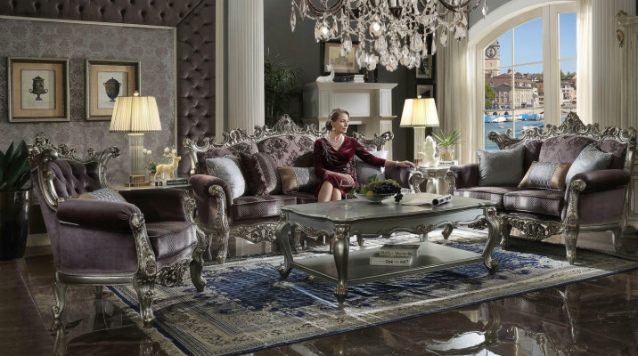 Sofagarnitur 4+1+1 Sitzer Couchtisch 4tlg. Set Design Sofa Couchen Barock