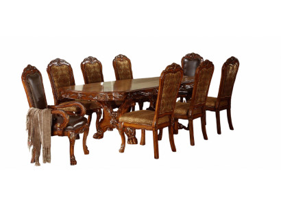 Klassischer Esstisch Tisch Holz Esszimmer Garnitur 6x Set Stuhl Stühle