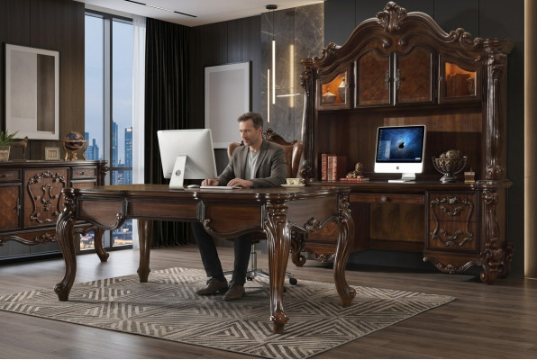 Büroset Schreibtisch Chefsessel Komplett Office Rokoko Barock 2tlg. Set