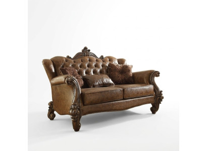 Sofa 3 Sitzer Wohnlandschaft Sofas Couch Polster Garnitur Leder Holz
