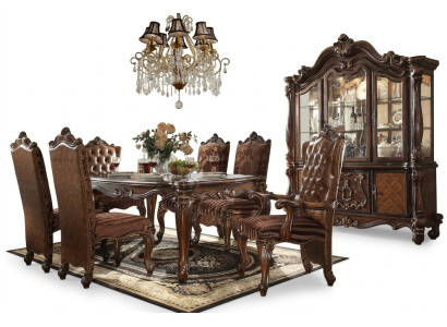 Komplett Deko Set Esstisch + 6 Stühle Esszimmer Set Ess Gruppe Holz Tisch