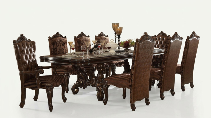Klassischer Esstisch Holz Esszimmer Garnitur 8x Stühle Designer Set