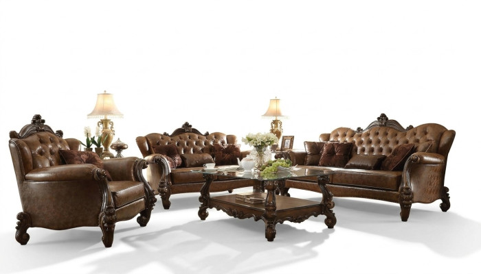 Ledersofa Barock Stil Rokoko Leder Couch Sofa Polster Sitz 3 Sitzer Dreisitzer