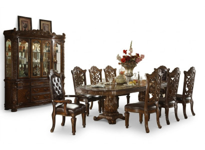 Esszimmer Komplettes Set Tisch Anrichte 8x Stühle Vitrine Barock Garnitur