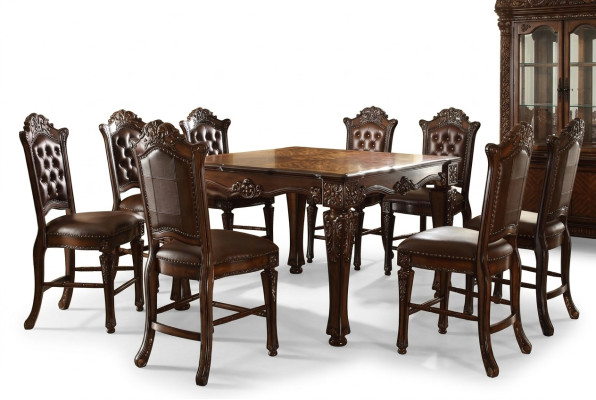 Designer Esszimmer Möbel Rechteckiger Holz Tisch x8 Stühle 9tlg. Set