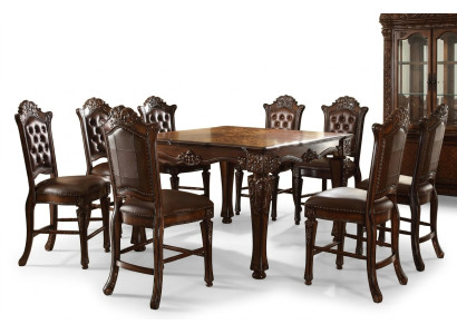 Designer Esszimmer Möbel Rechteckiger Holz Tisch x8 Stühle 9tlg. Set