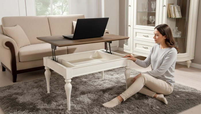 Multifunktion Couch Sofa Tisch Holz Kaffee Beistell Tische Design Wohnzimmer Neu