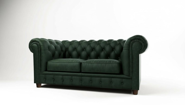 Chesterfield Luxus 2 Sitzer Couch Polster Sofa Stoff Couchen Garnitur Neu