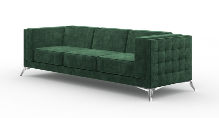 Dreisitzer 3 Sitzer Couch Polster Sofa Textil Stoff Chesterfield Couch Garnitur