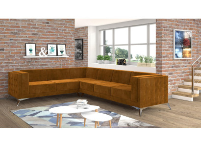 Ecksofa L-Form Stoff Couch Wohnlandschaft Garnitur Design Modern Sofa