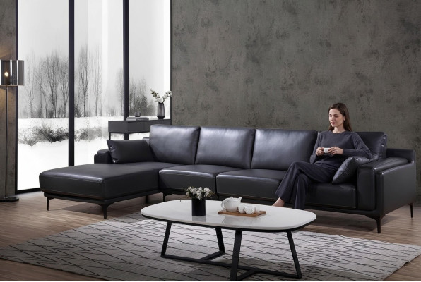 Sofa Design Ecksofa LForm Ledersofa Couch Wohnlandschaft Garnitur Moderne Sofas