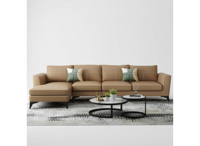 Design Esk Ecksofa L-form Modern Sofas Ledersofa Couch Sitz Wohnlandschaft Sofa