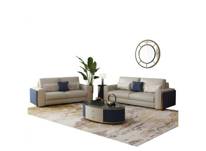 Sofagarnitur 3+2+1 Design Modern Sofas Ledersofa Couch Wohnlandschaft  Sofa Sitz