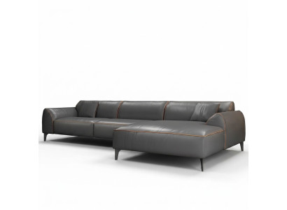 Wohnlandschaft Couch Polster Textil Leder Stoff Sitz Garnitur Eck Ecksofa L-Form