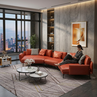 Edle Ecksofa U-Form Wohnlandschaft Sofa Couch Polster Ecke Garnitur Ledersofa