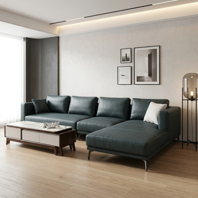 Ecke Ecksofa L-Form Wohnlandschaft Sofa Couch Polster Garnitur Stoff Sofas Leder