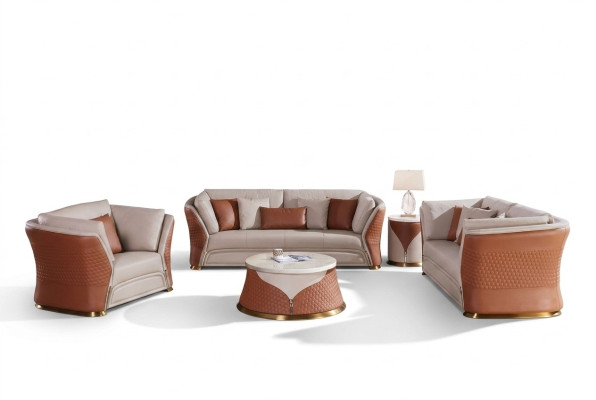 Wohnlandschaft Sofa Polster Sofagarnitur 3+2+1 Sitzer Beistelltisch Couchtisch