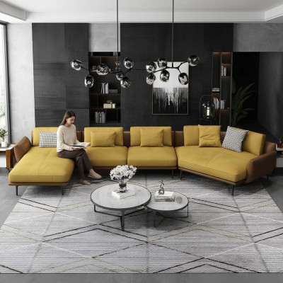 Ecksofa L-Form Wohnlandschaft Sofa Couch Polster Ecke Garnitur Leder Sofas Neu