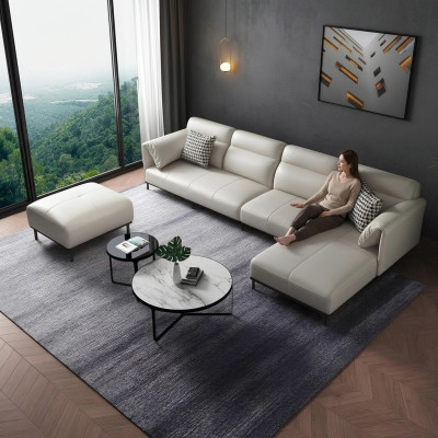 Ecke Ecksofa L-Form Wohnlandschaft Sofa Polster Couch Garnitur Stoff Sofas Leder