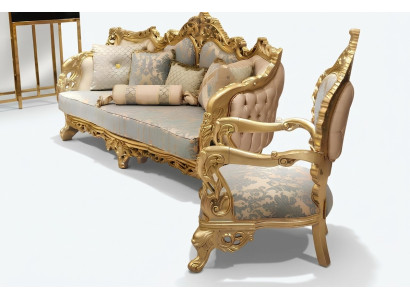 Sofagarnitur 3+1 Sitzer Sessel Garnitur Chesterfield Relax Sessel Möbel