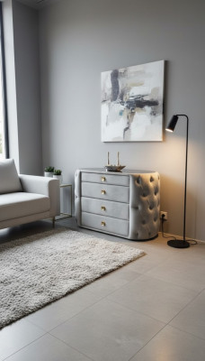 Kommode Grau Textil Kommode mit 4 Schubladen Holz Schubladenschrank Kommode Neu