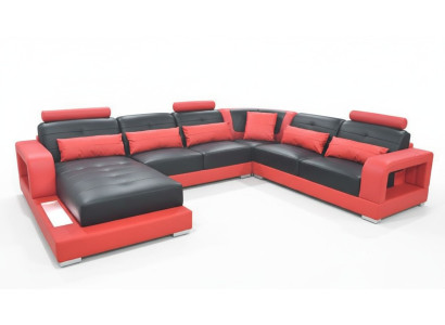 Wohnlandschaft Ecksofa U-form Eckcouch LED Beleuchtet Sofa Couch Ecksofa Sofas