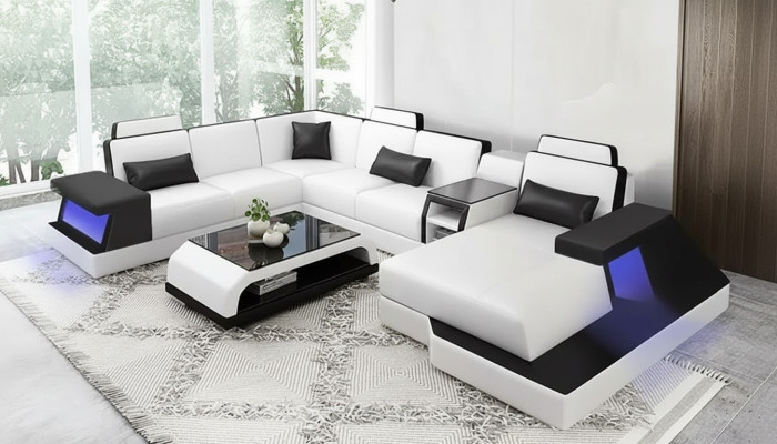 Ecksofa Design Couch Sofa Polster Ecke Garnitur Ausgefallene Wohnlandschaft Neu
