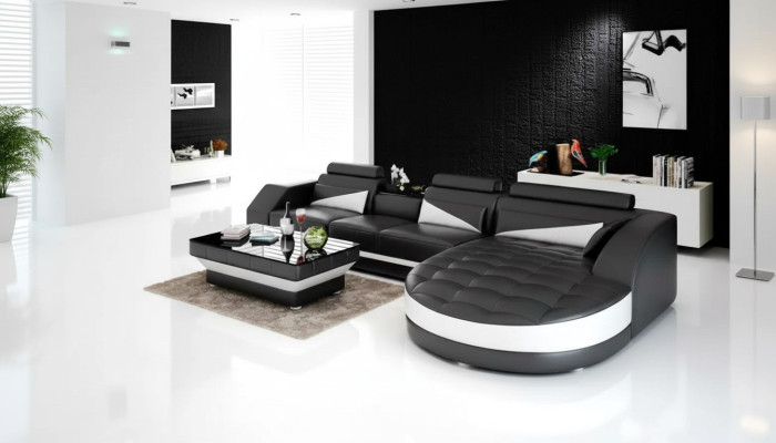 Wohnlandschaft Ledersofa Modernes Sofa Ecksofa LForm Couchtisch Eckgarnitur Neu