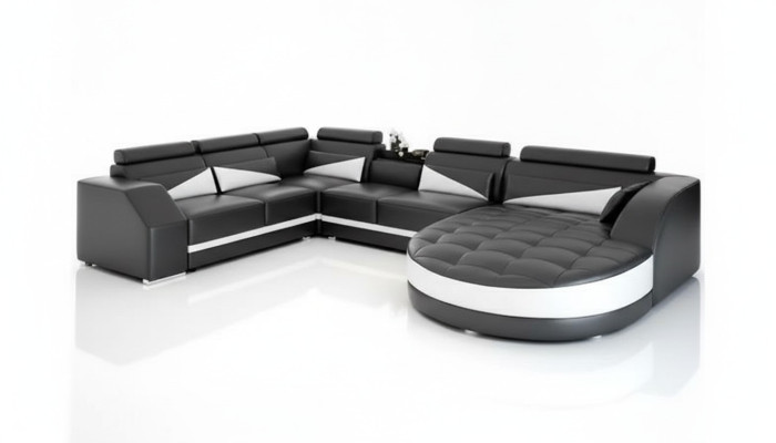 Wohnlandschaft Ledersofa Modernes Sofa Ecksofa LForm Couchtisch Eckgarnitur Neu