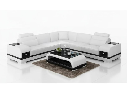 Ledersofa Ecksofa LForm Couchtisch Wohnlandschaft Modernes Sofa Couch Garnitur