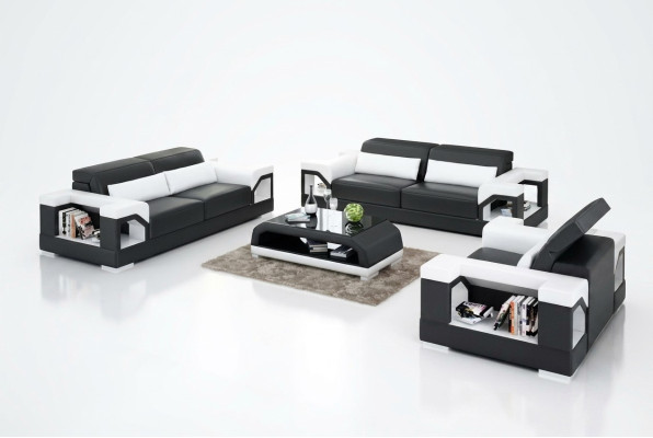 Couch Sofagarnitur 321 Sitzer Couchtisch Ledersofa Modernes Sofa Wohnlandschaft