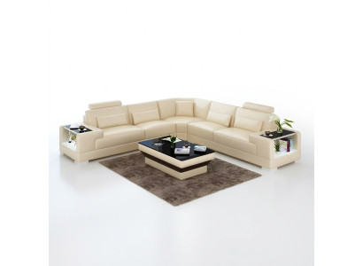 Design Wohnzimmer Sofa Möbel Eckcouch Ecksofa Lederpolster Couch