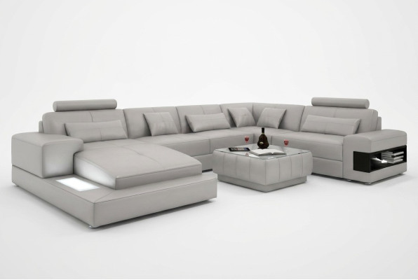 Ecksofa Couch Polster Wohnlandschaft Sofa 2tlg. Set Couchtisch Eck Garnitur