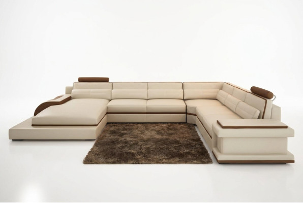 Moderne Wohnzimmer Design Ecksofa Möbel Eckcouch Lederpolster Couch